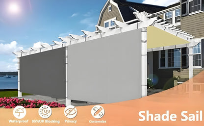 Waterproof Straight Edge Sun Shade Sail with Grommets Garden Sunscreen Pergola Shade Cover Canopy For Outdoor Garden Patio Tent