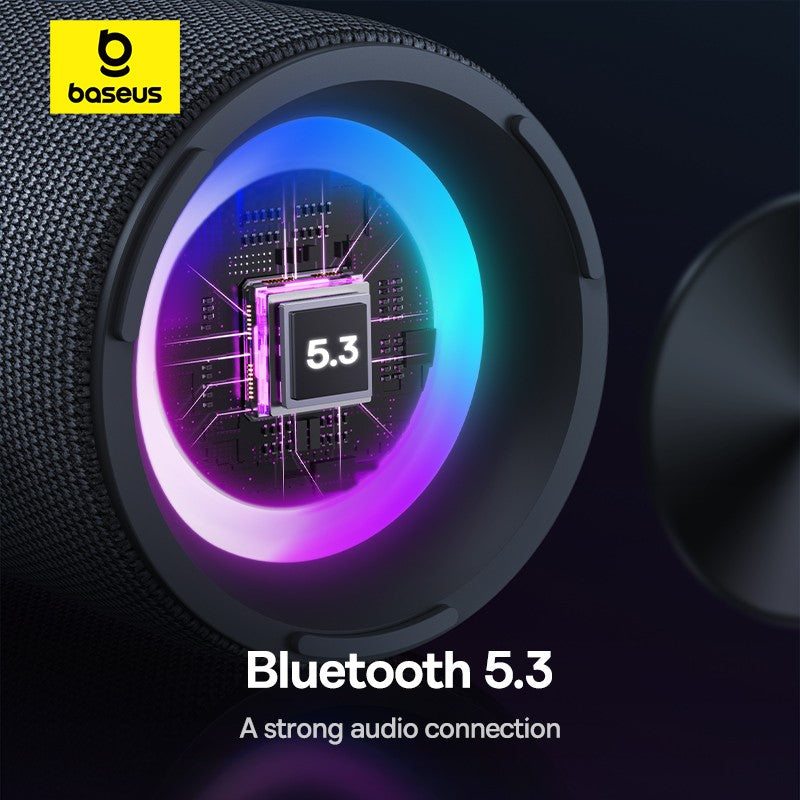Baseus AeQur 30 Air Alto-falante Portátil Sem Fio Bluetooth 5.3 Emparelhamento TWS Display Digital 15H Reprodução de Áudio Caixa de Som para Acampamento IPX5
