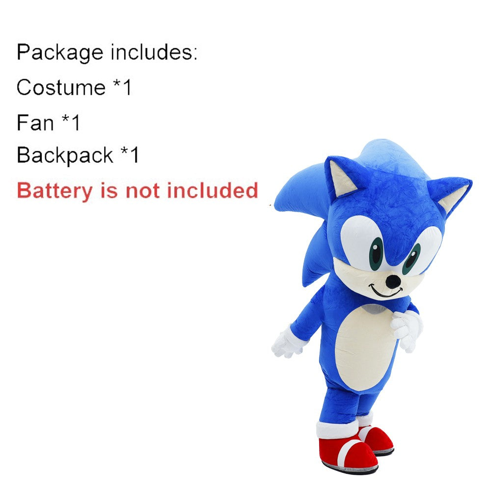 Inflatable Cartoon Hedgehog Costume Mascot Parade Adult Character Cosplay Animal Birthday Halloween Party Event Plush Set