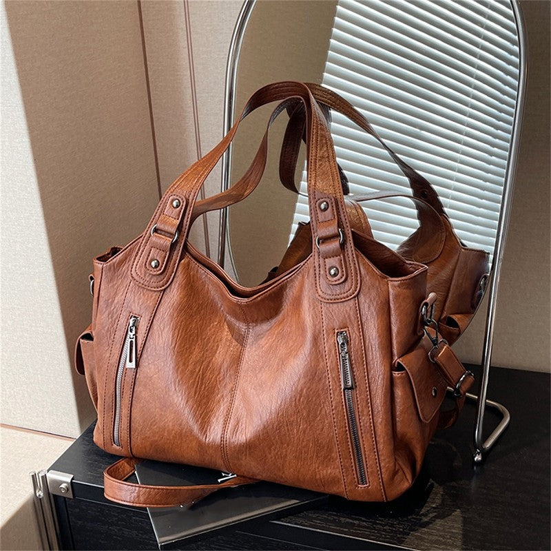 Bolsas de Ombro com Compartimento Interno Macio de Alta Qualidade Cores Contrastantes Bolsas Transversais para Mulheres Bolsas de Mão de Couro PU Modernas