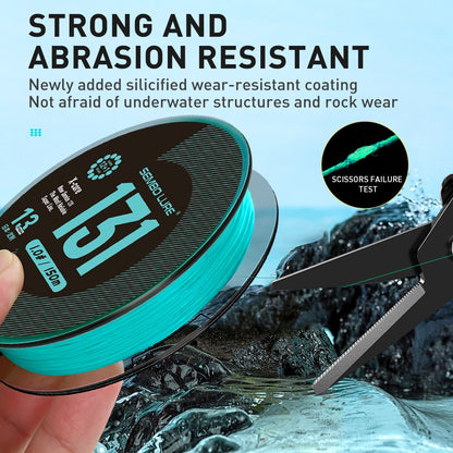 Linha de Pesca Trançada ZUKIBO Sembo 131, Resistente à Abrasão, Fina, Superforte, Trança Diamante Mais Apertada, Zero Elasticidade