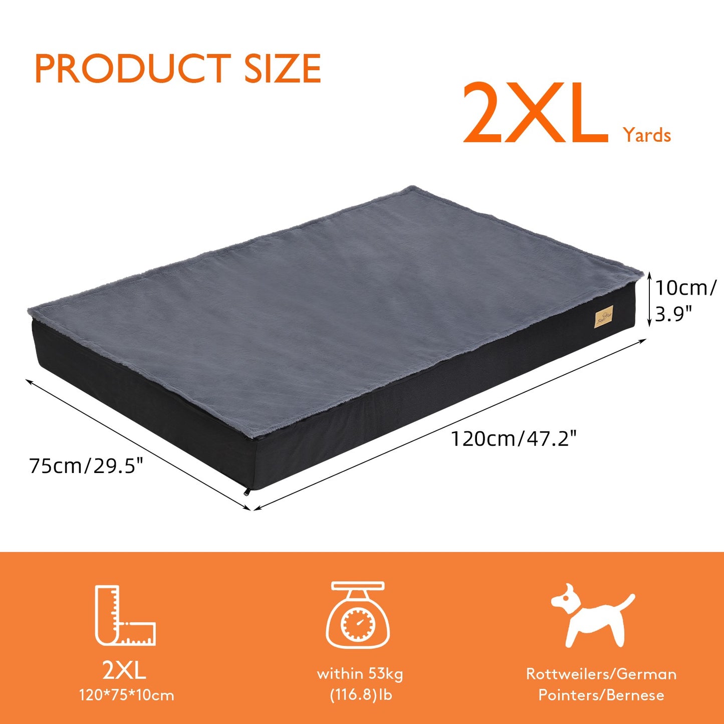 Camas laváveis para cães grandes Confortável Cama ortopédica para cães de espuma Travesseiro para animais de estimação Cama para cães de canil