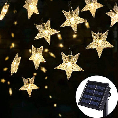 12m Solar Snowflake LED String Lights Fairy Lights Garland Outdoor New Year Christmas Tree Home Garden Decorations Lamp