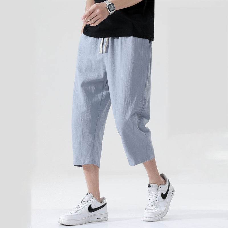 Summer Casual Linen Short Pants New Cotton Straight Mens Lightweight Shorts Large Solid Color Gym Fifth Beach Short Pants