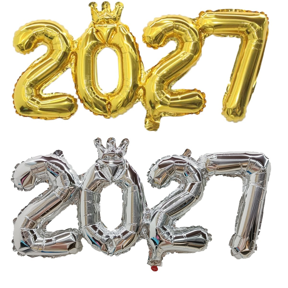 Gold Silver Crown 2027 Number Foil Balloons New Year 2027 Christmas Decorations New Year Party Supplies