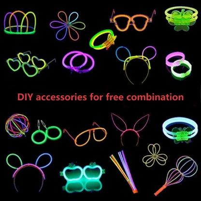 50/100PCS Glow Stick Set with 17 Accessories DIY Perfect for Vibrant Party Supplies for Concert Halloween Festivals Events? Part