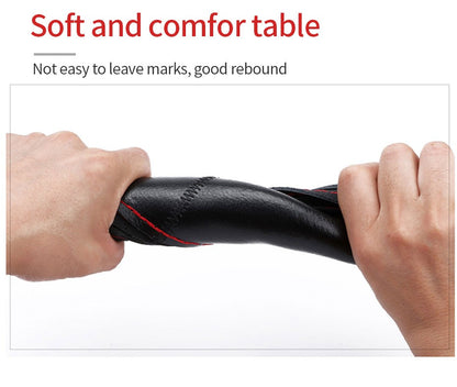 Capa de Volante SEAMETAL de Couro Genuíno com Agulhas e Linha, Trança DIY para Carro, Diâmetro 37-38cm