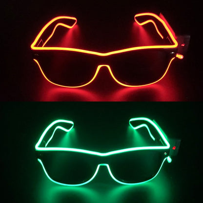 New Cool Wireless Glowing LED Light Up Glasses For Rave Festival Party Luminous Neon Mosaic Sunglasses Club Disco Eye Glasses