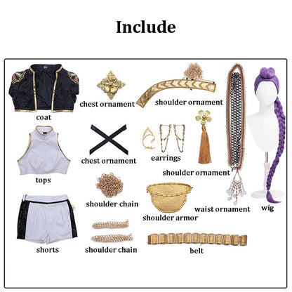 Black Golden Rumi Zoey Mira Cosplay Cosplay Costume Wig Women Suit Halloween Party Role Playing Outfit