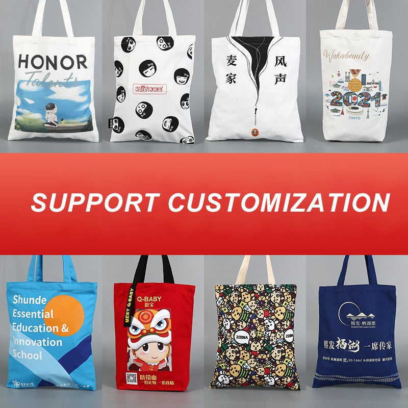 Wholesale Custom 50pcs/Lot Reusable Cotton Grocery Shopping Bags Printed logo High capacity Canvas Tote Bag