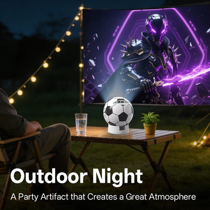 MSAI Soccer Q8 Projector 4K 720P Android 12 Auto Focus Dual-Band WiFi Multi-Language Projector for Camping Bedroom Outdoor Movie