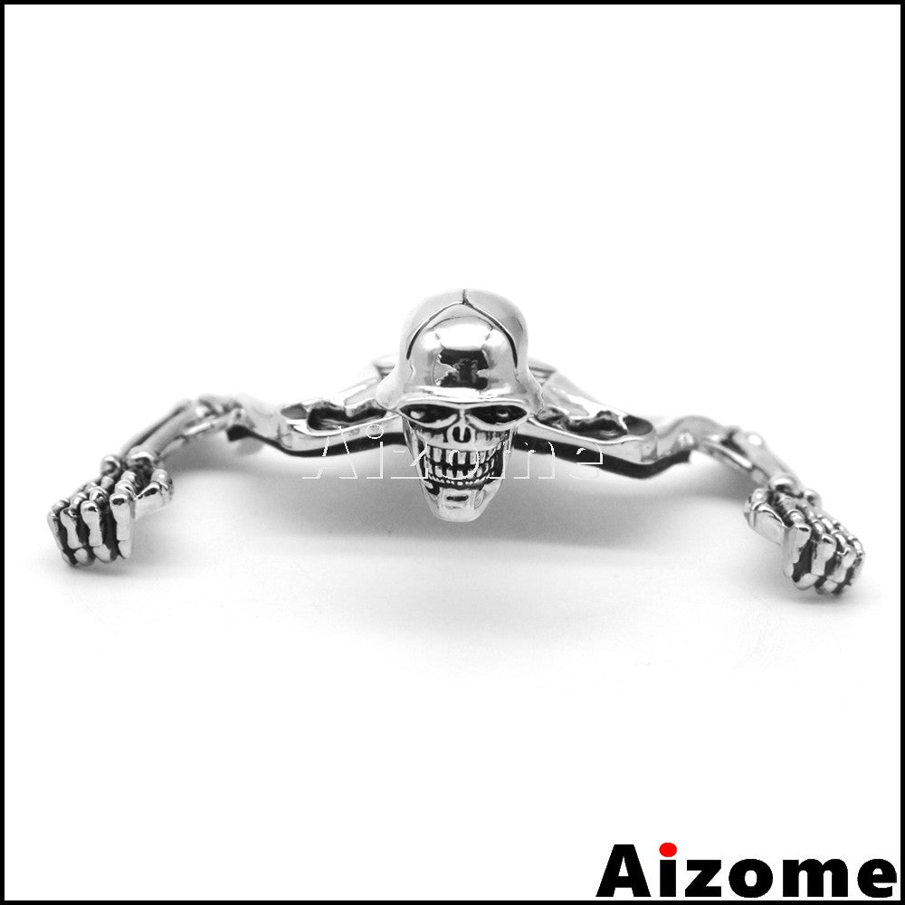 Capacete de Motocicleta com Farol Crânio Capacete Decorativo Figura para Harley Viseira de Farol Personalizada Enfeite de Esqueleto de Aço Adesivo