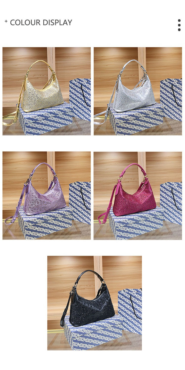 Women Evening Bag 2025 New Shiny Rhinestone Women's Shoulder Bag Fashion Luxury Dinner Party Handbag Female Crossbody Bags