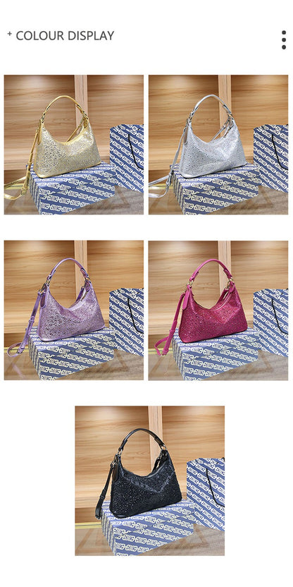Women Evening Bag 2025 New Shiny Rhinestone Women's Shoulder Bag Fashion Luxury Dinner Party Handbag Female Crossbody Bags