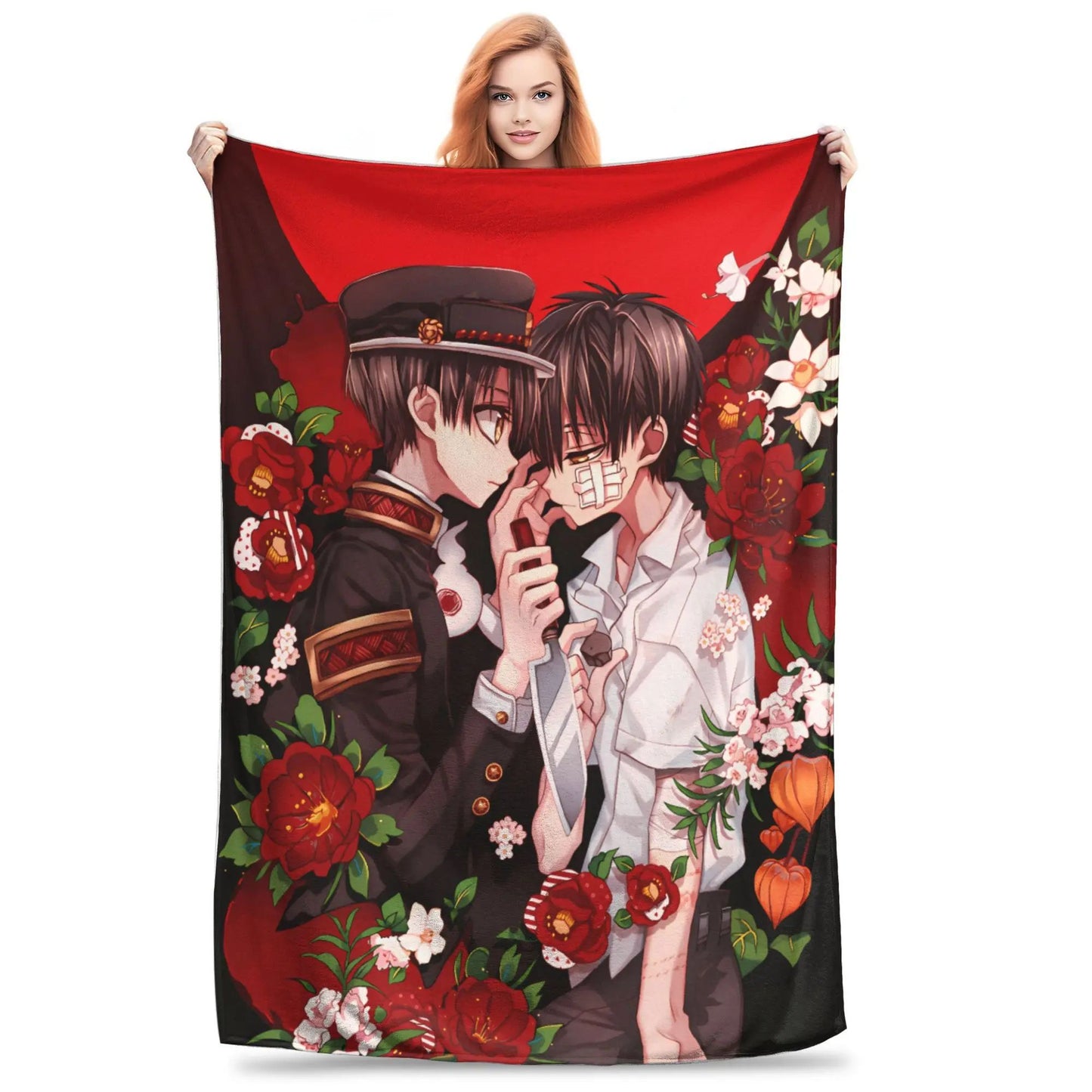 Hanako Kun Japanese Cute Throw Blanket Soft Warm Plush Bedding Home Decor Camping Flannel Bedspread Cover