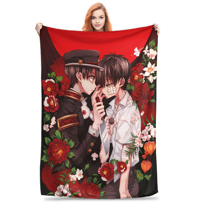 Hanako Kun Japanese Cute Throw Blanket Soft Warm Plush Bedding Home Decor Camping Flannel Bedspread Cover