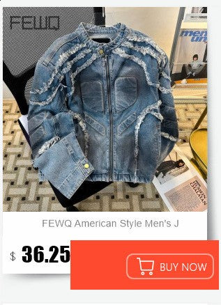 FEWQ Niche Design Men's PU Leather Coats Stand Collar Solid Color Zipper Metal Design Shoulder Pads Male Short Jacket 24K5931