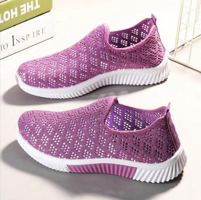 New Summer Fashion Women Shoes Mesh Sports Shoes Breathable Flats Soft Sole Casual Sneakers