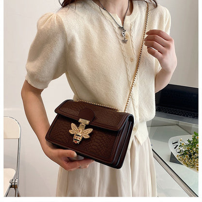 Luxury Handbags for Women Crossbody Bags Bee Lock Tote Casual Flap Purses Crocodile Print Leather Handbag Ladies Shoulder Bags