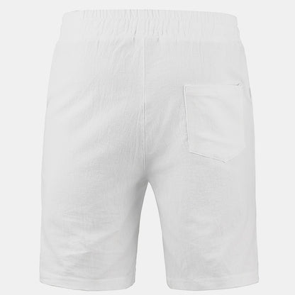 KB New Men's Cotton Linen Shorts Pants Male Summer Breathable Solid Color Linen Trousers Fitness Streetwear S-3XL