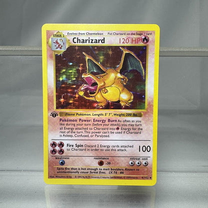 Cartas PKM 1ª Edição Charizard Blastoise Dragonite 1996 Base Set Cartas Holográficas Individuais Coleção de Cartas de Jogo Cartas Proxy PTCG