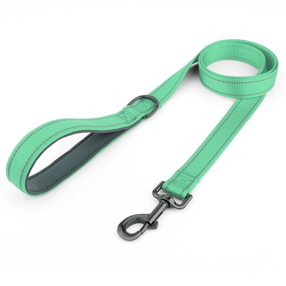 Coleira de cachorro Laeds Leashes, coleira de cachorro de nylon de seda reflexiva para cães grandes, médios e pequenos passearem, corda engrossada para passear com animais de estimação