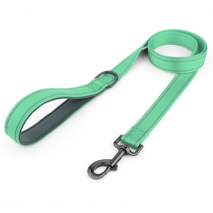 Coleira de cachorro Laeds Leashes, coleira de cachorro de nylon de seda reflexiva para cães grandes, médios e pequenos passearem, corda engrossada para passear com animais de estimação