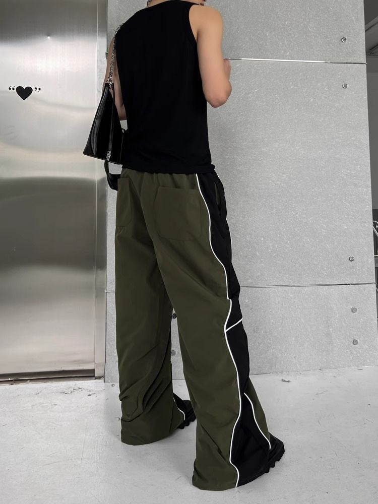 Men's Casual Pants Straight Punk Black Loose Baggy Male Trousers Clothes Plus Size Polyester Vintage Sale Cotton Fashion 2025