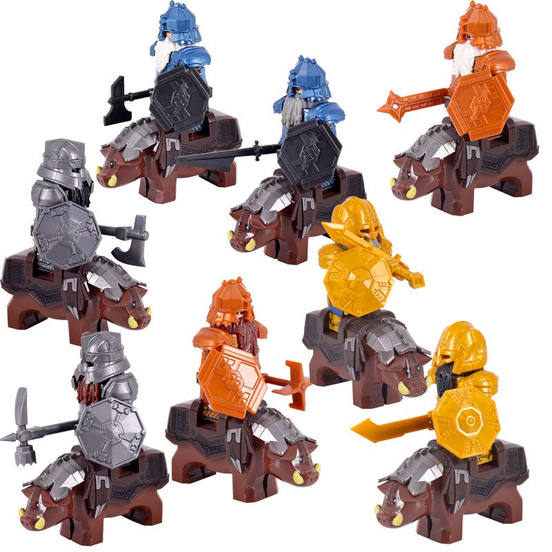 Soldado Asgard Medieval Anão LOTR Javali Cabra Carroça Animais Figuras Blocos de Montar Brinquedos Tijolos Senhor Presente Para Crianças