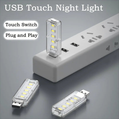 10LEDs USB Touch Dimming Night Light 5V Portable 3000K/6500K Bulb for Bedroom Study PC Laptop Mobile Power Bank Plug in Lighting
