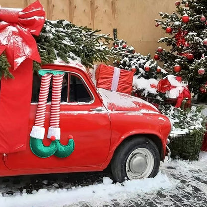 2024Ano Novo Natal Elfo Pernas de Papai Noel Acessórios de Carro Decoração de Natal para Casa Pingentes de Árvore de Natal Enfeites HappyGifts