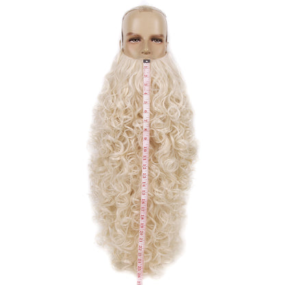 Conjunto de Peruca e Barba de Papai Noel REEWES para o Natal, Acessório de Cosplay, Peruca Sintética Loira para Homens, Fantasia de Halloween