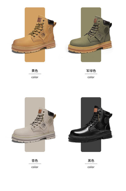 Botas Masculinas Grandes 48 Botas de Motocicleta Cano Curto Masculinas Impermeáveis para Caminhada Chelsea de Inverno Botas Retrô Confortáveis Botas Masculinas