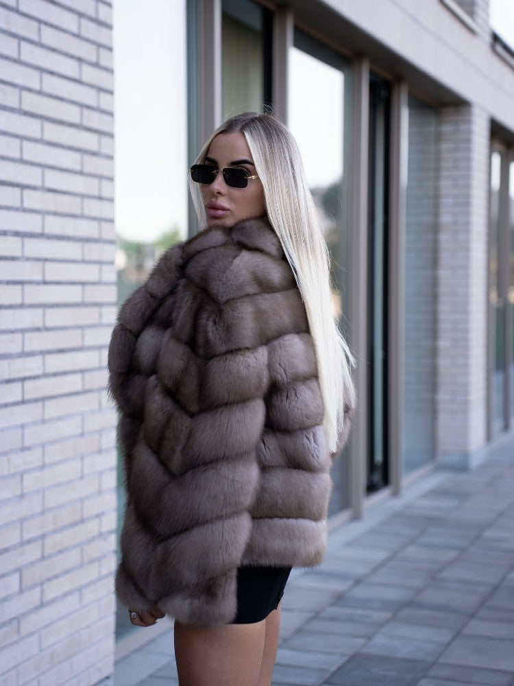 Women Patchwork Faux Fur Coat Elegant Contrast Full Sleeve Lapel Loose Long Staple Plush Jacket Winter High Street Outerwears