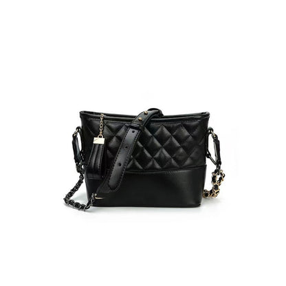 New Trendy High-End Black Single Shoulder Crossbody Chain Hobo Bag for Women