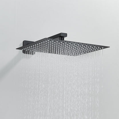 Chuveiro Quadrado de Teto 8"/10"/12" Ultrafino para Banheiro com Braço de Chuveiro Acessórios de Torneira Montado na Parede