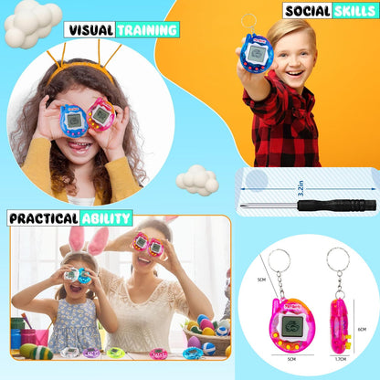 6-48PCS Virtual Pet Keychain Digital Pet Electronic Handheld Game Video Game Party Birthday Nostalgic 90s