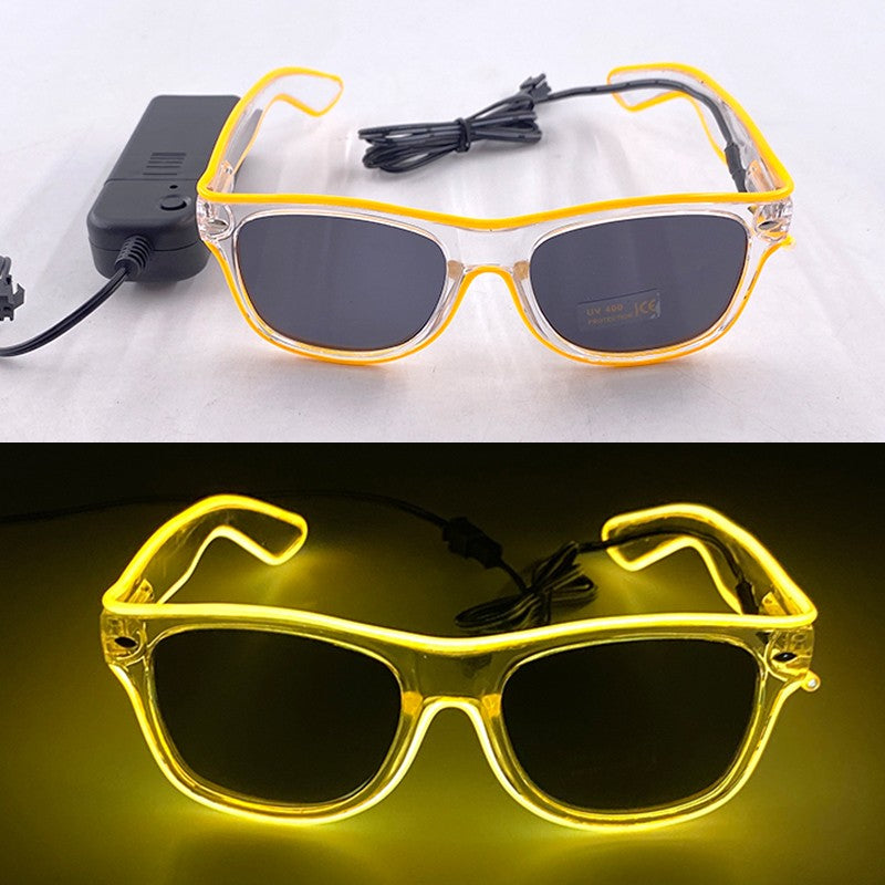 1PC Light Up LED Glasses Glow Sunglasses EL Wire Neon Glasses Glow in The Dark Party Supplies Neon Party Favors for Adults