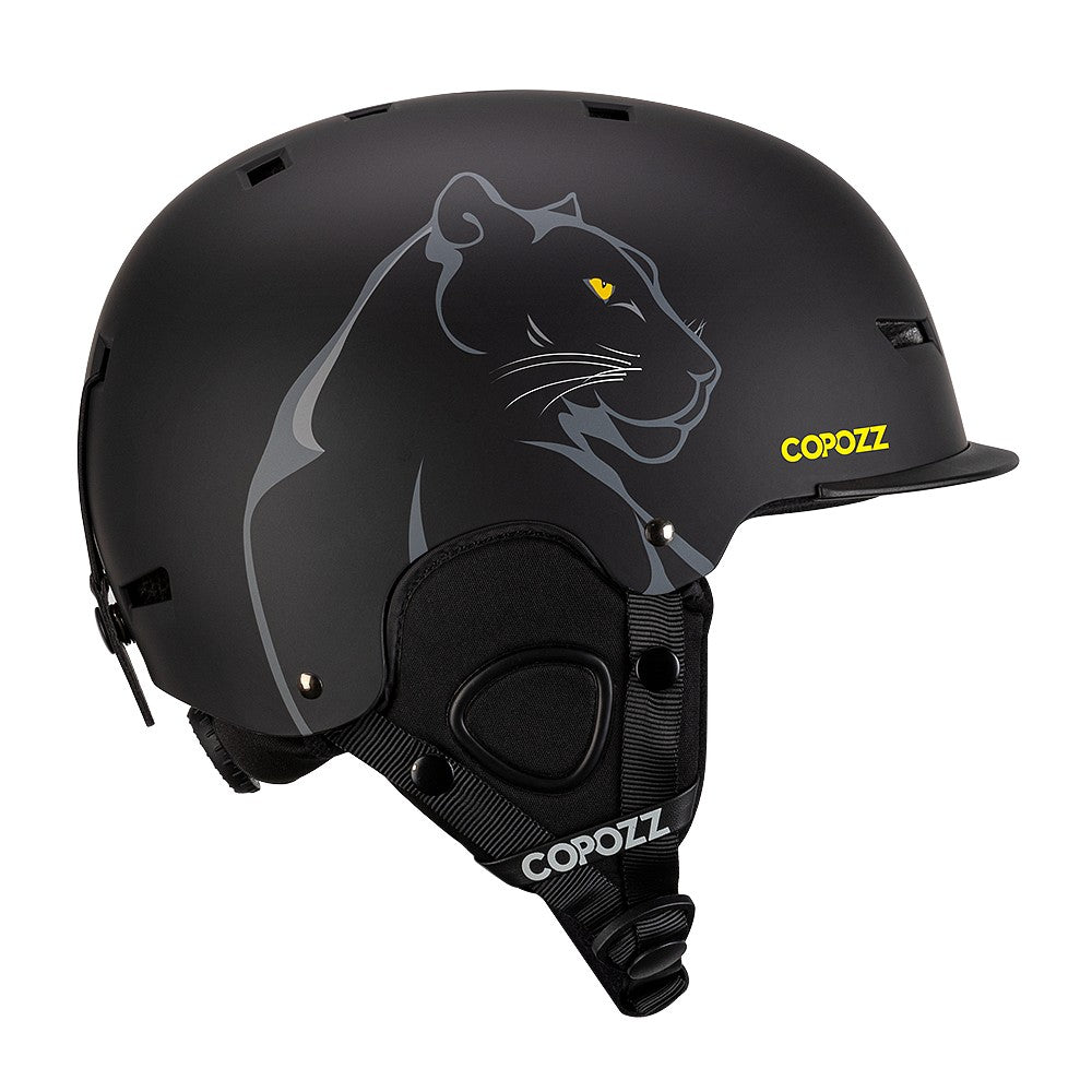 COPOZZ Novo Capacete de Esqui Unissex com Certificado, Meio-Coberto, Anti-impacto, Para Adultos e Crianças, Segurança na Neve, Capacete de Snowboard