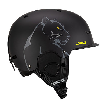 COPOZZ Novo Capacete de Esqui Unissex com Certificado, Meio-Coberto, Anti-impacto, Para Adultos e Crianças, Segurança na Neve, Capacete de Snowboard