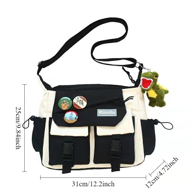 Harajuku Men Nylon Crossbody Bags for Women Messenger Bag Girls School Book Bags Youth Canvas Handbags Shoulder Bag Sac Bolsas