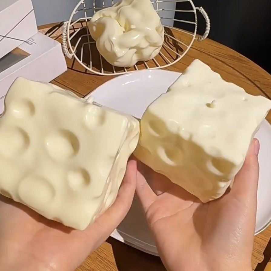 Genuine Vaseline Filled Giant Cheese Squishy Toy 1/3Pcs Soft Squeeze Stress Relief Ball Cute Cheese Shape Slow Rebound Fidget