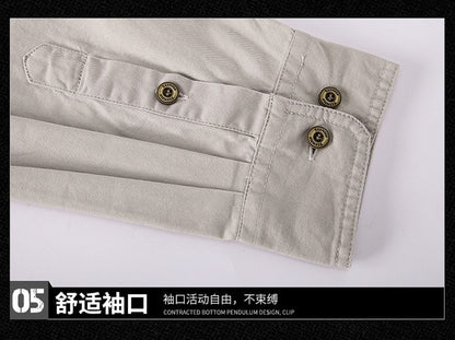 Green Black Cargo Long Sleeves Shirts For Men's 2024 Spring Autumn Design Brand Oversize 4XL 5XL Military Clothes Casual Blouse