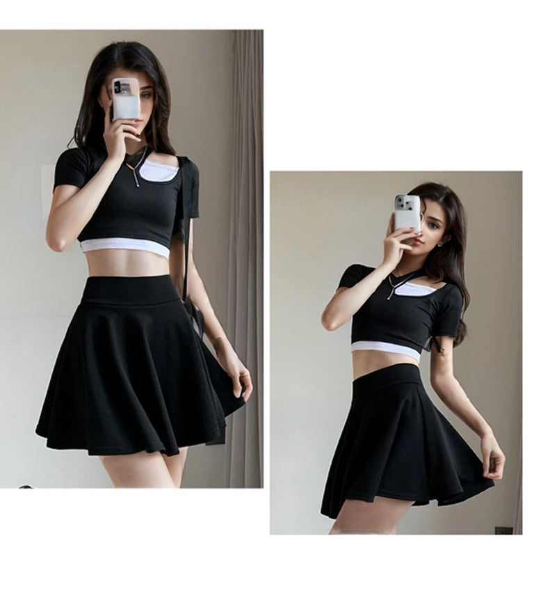 Bubble Short Skirt Women Half Skirt Anti Exposure High Waist Sun Underwear Hundred Pleats