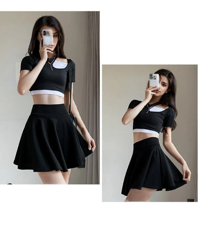 Bubble Short Skirt Women Half Skirt Anti Exposure High Waist Sun Underwear Hundred Pleats