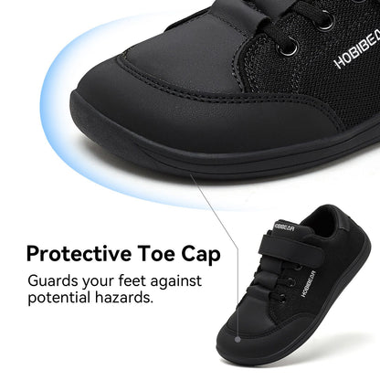 HOBIBEAR Mesh Barefoot Shoes Boys Girls Wide Toe Sneaker Zero Drop Walking Shoes(Toddler Little Big Kid)