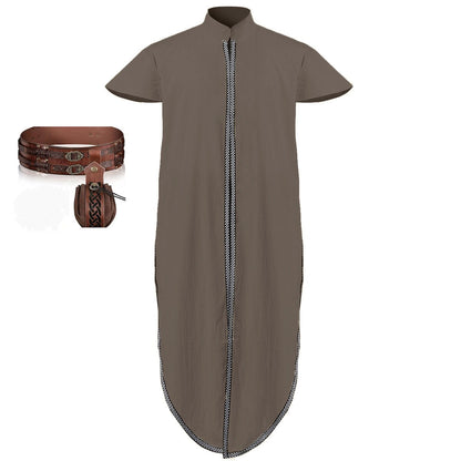 Long Tunic Jerkin Vikings Men's Tarbard Surcoat Medieval Renaissance Costume Shirt Coat Vest Outfit Tabard Costume For Adult