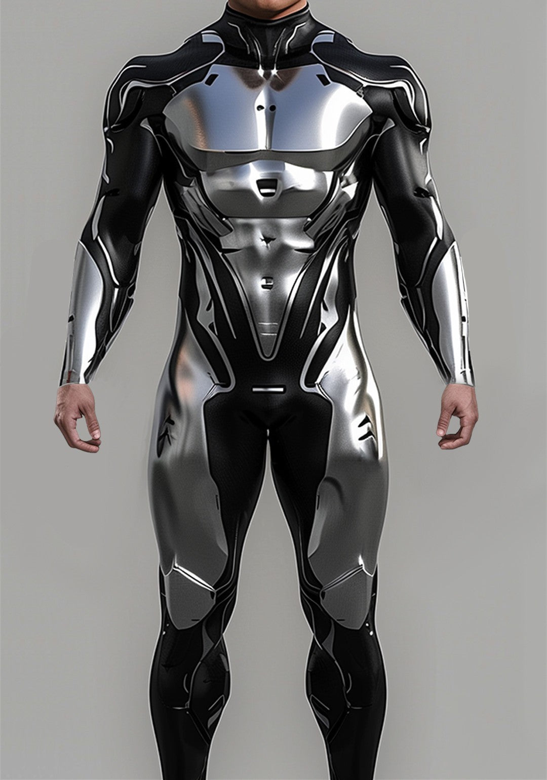 Halloween Cyberpunk Future Mechanical Armor Jumpsuit Warrior Cosplay Bodysuit Steampunk Costume Party Performance Men Zentai