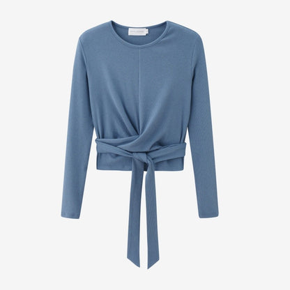 AS 2025 summer ribbing closed-fit wrap tops + Aline dress high Stretch matching