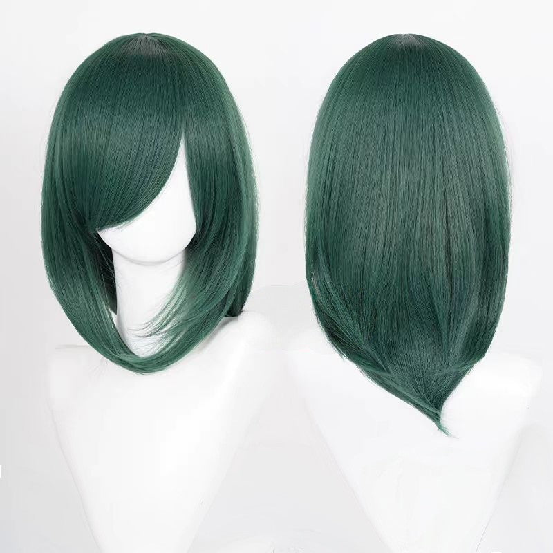 Perucas de Cosplay Multicoloridas 40cm Curtas Retas Masculinas Perucas Sintéticas Resistentes ao Calor para Cosplay de Anime e Festas de Halloween